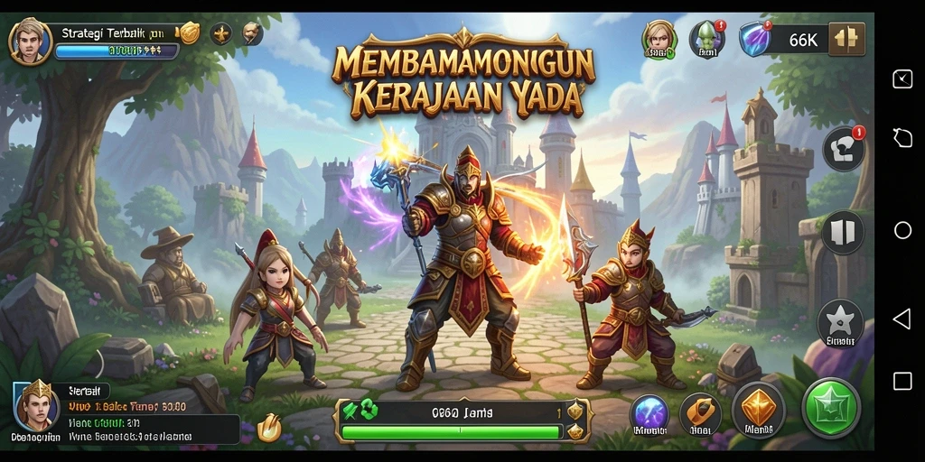 Tampilan gameplay <strong>66K</strong> menunjukkan strategi membangun kerajaan yang mendebarkan.