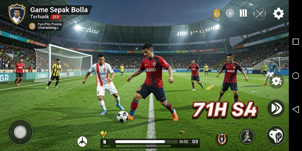 Tampilan gameplay seru dalam 71H yang menyajikan pertandingan sepak bola mendebarkan.