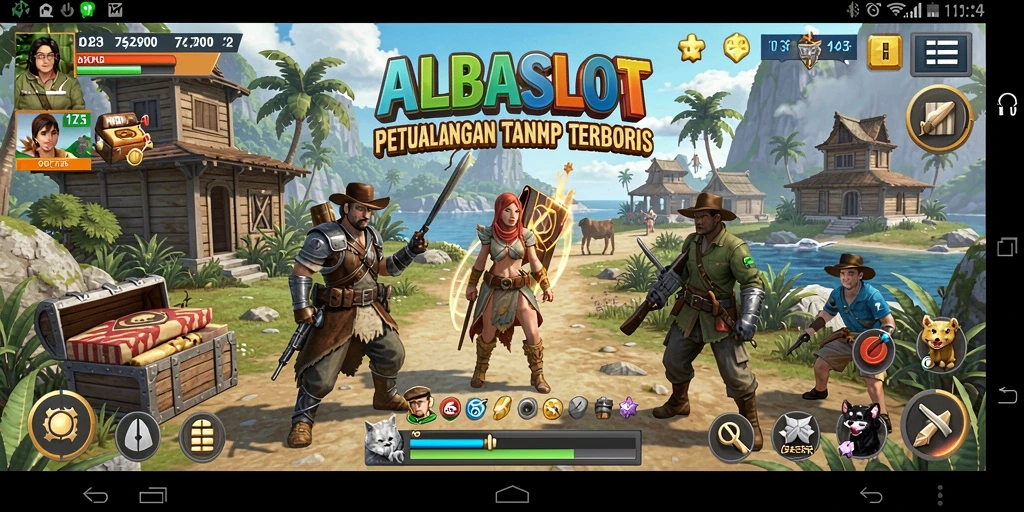 Tangkapan layar gameplay Open World dari ALBASLOT dengan petualangan mendebarkan.