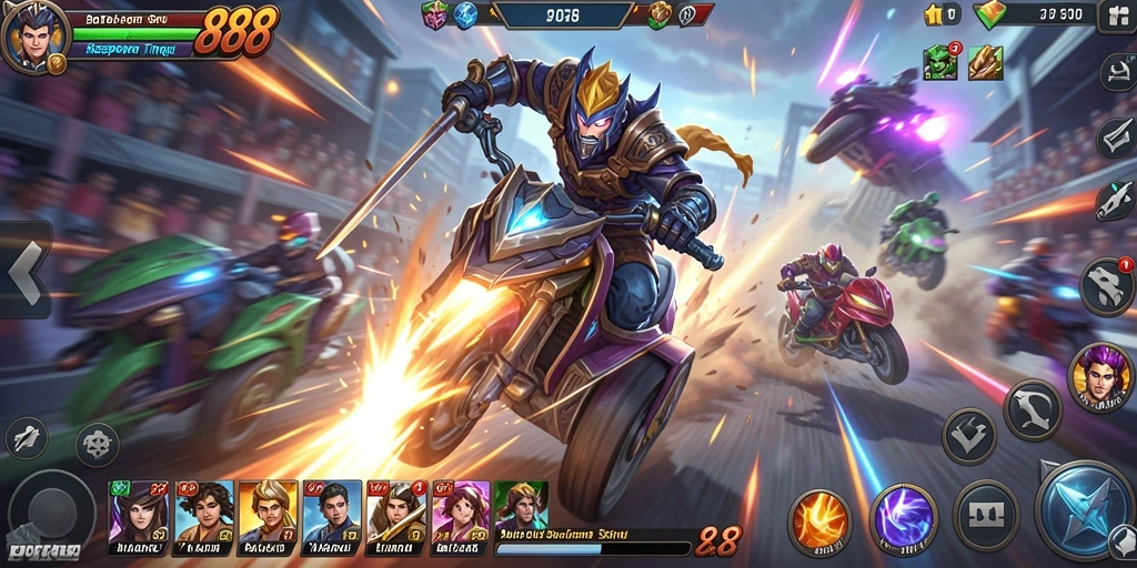 Gameplay balapan seru di DOTA88 dengan trek menantang.