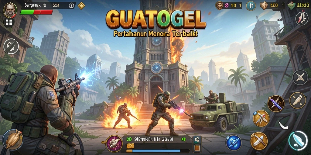 Tampilan gameplay GUATOGEL yang menawan dengan aksi Tower Defense yang intens.