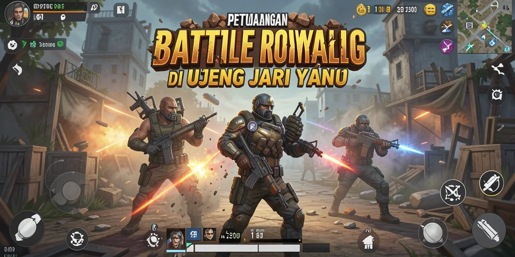 Tampilan gameplay seru di IDNSCORE dengan aksi Battle Royale yang mendebarkan.