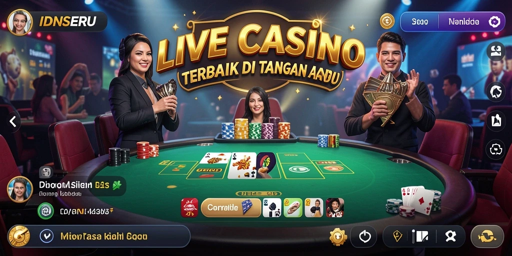 Tampilan menarik IDNSERU saat permainan Live Casino berlangsung.