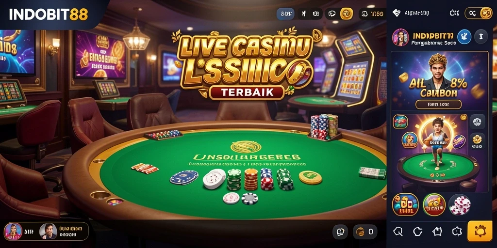 Tampilan live dealer dan permainan kasino yang mendebarkan.