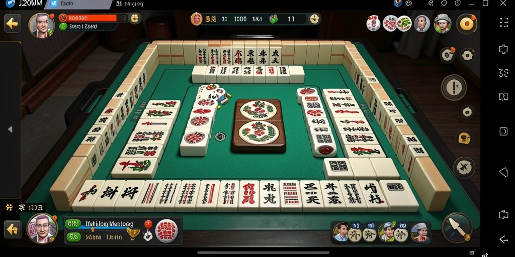 Screenshot utama J200M yang menunjukkan gameplay seru Mahjong.