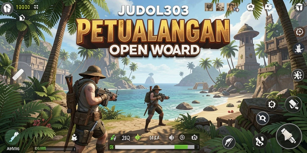 Screenshot menunjukkan pemain menjelajahi dunia terbuka JUDOL303 dengan bebas.