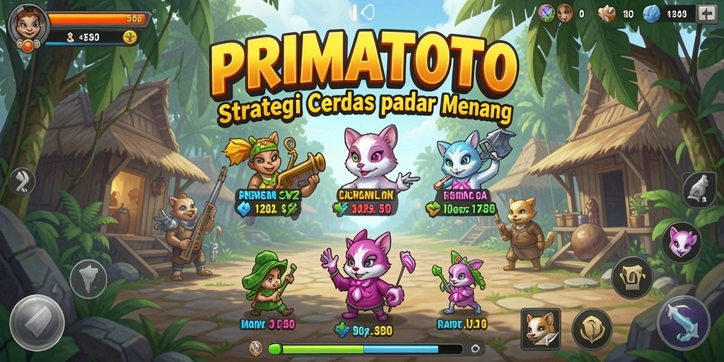 Tampilan gameplay strategi PRIMATOTO yang menarik dan menantang.