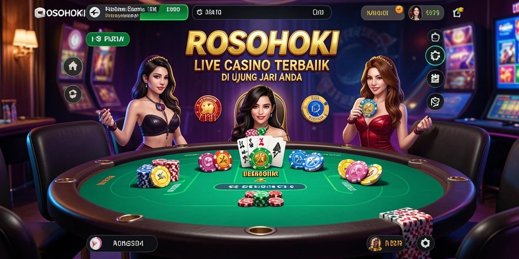 Tampilan gameplay Live Casino yang menakjubkan di ROSOHOKI.