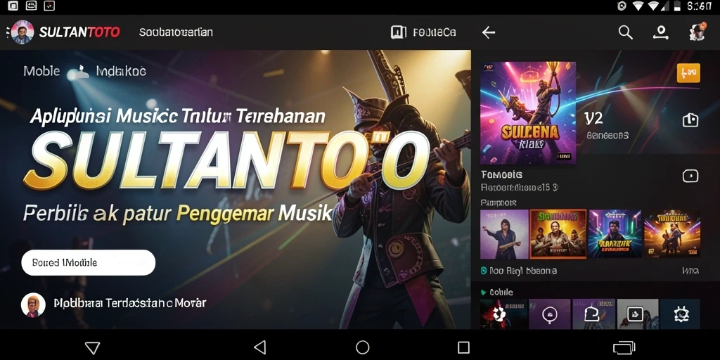 Tampilan antarmuka SULTANTOTO dengan berbagai pilihan genre musik.