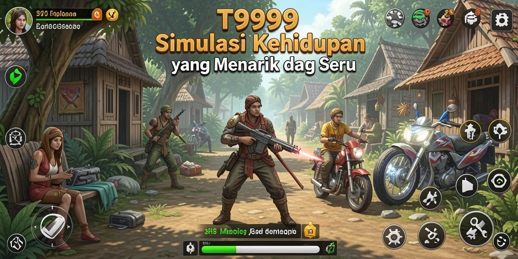 Tampilan gameplay menarik dari T9999 dengan interaksi karakter.