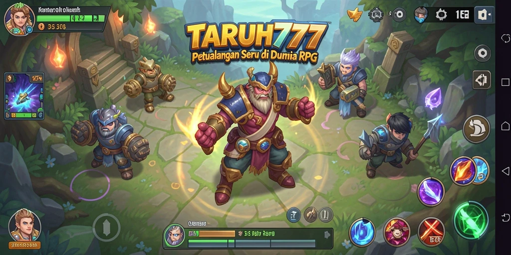 Tangkapan layar TARUH777 menampilkan aksi pertarungan RPG yang seru.